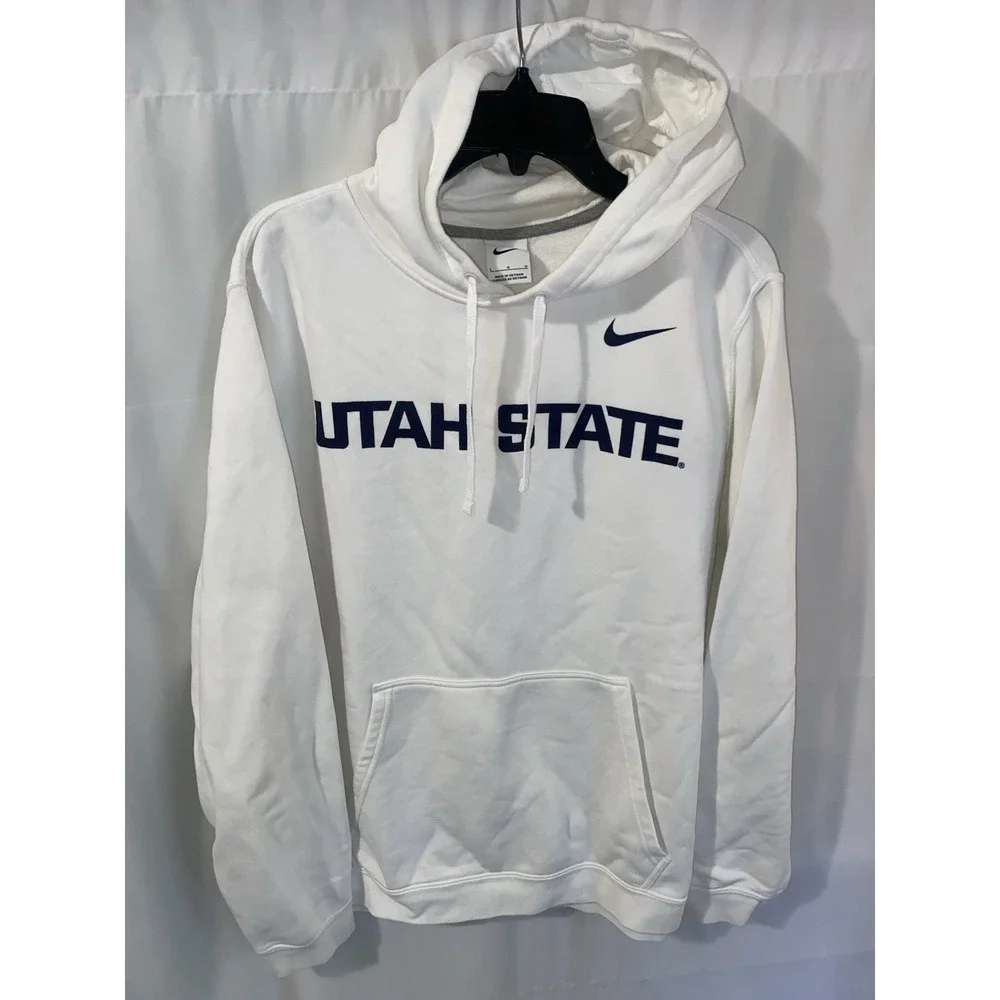 Nike Utah State Hoodie Hooded Sweatshirt Mens Large White